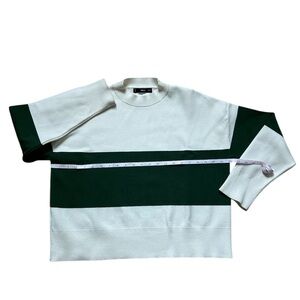 Mango women’s Striped Green and White Crewneck Sweater